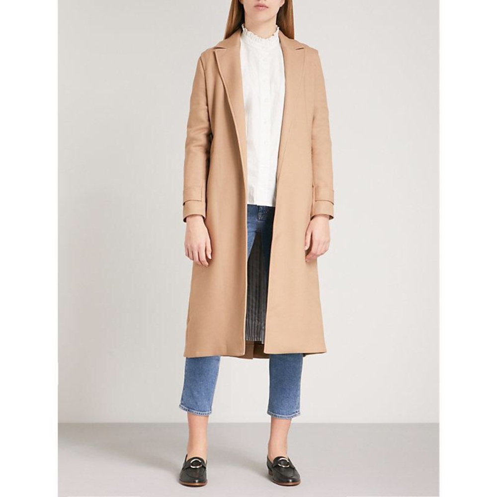 Gumpy Pleated-back Woven Trench Coat In Camel